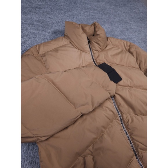 Theory Down Bomber Puffer Jacket Womens Size P Brown Full Zip City Poly - Picture 2 of 11